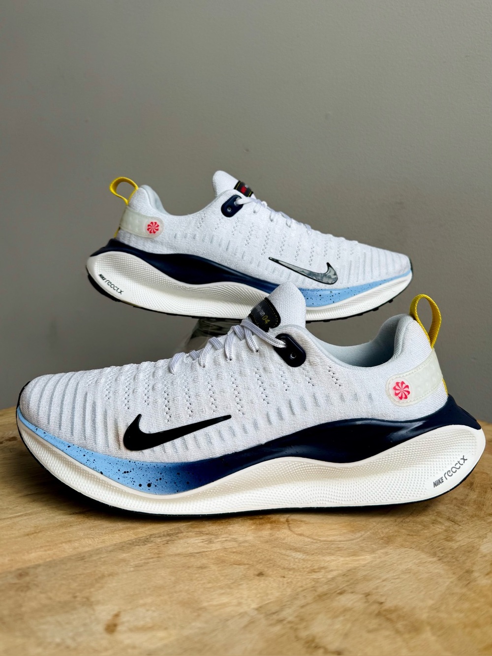 Nike ReactX Infinity Run 4 White Navy Yellow Mens Size 10